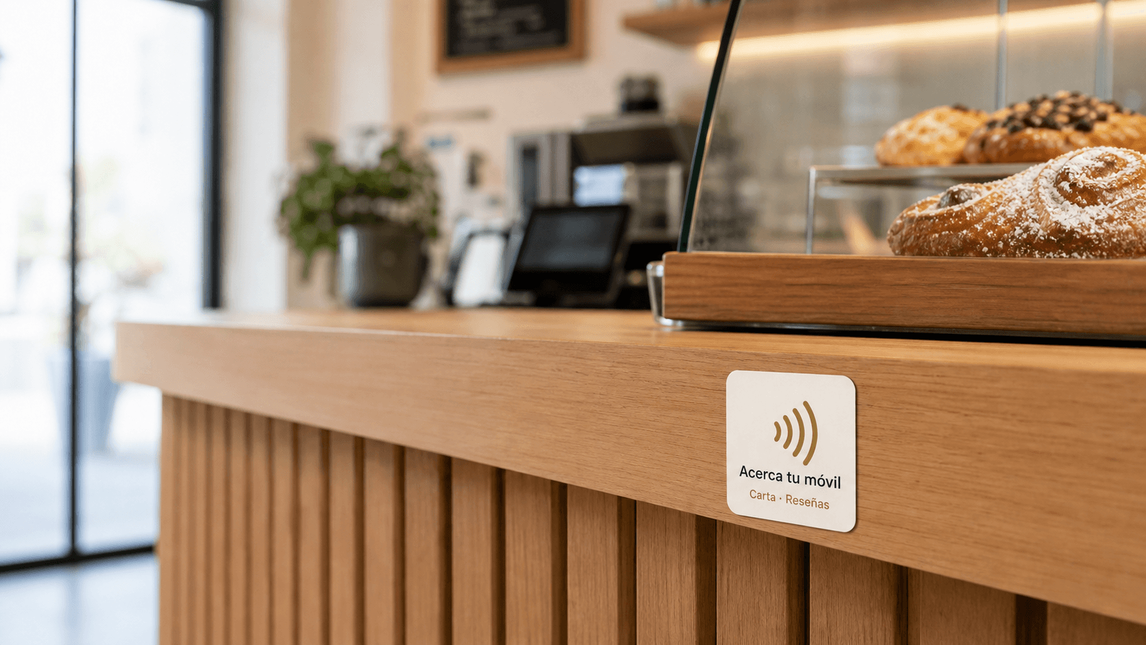 Pegatina NFC para abrir la carta digital de un restaurante